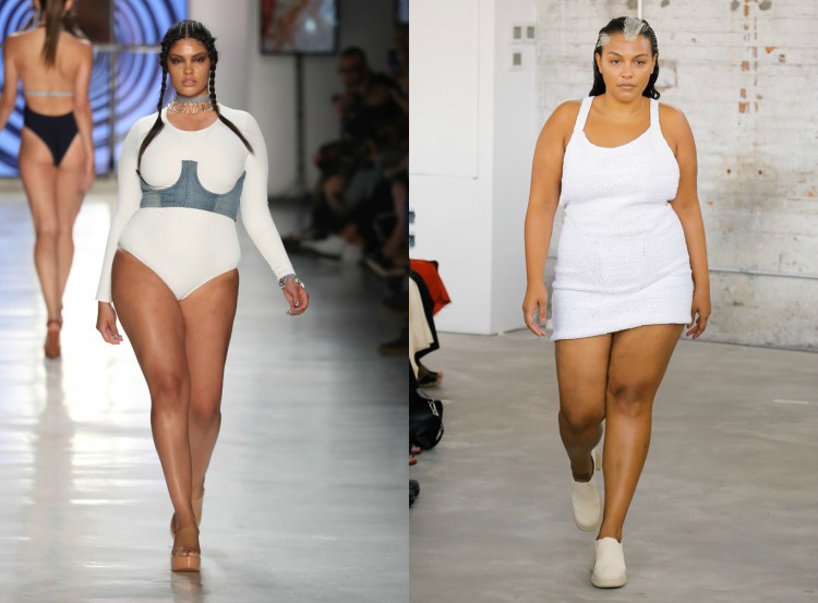 plus size mode trends laufsteg bodysuit
