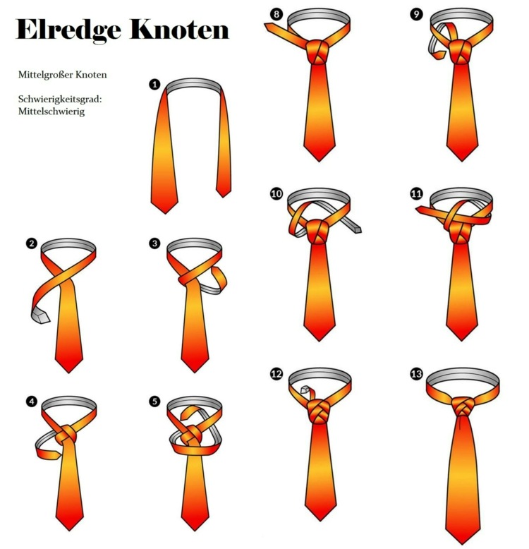 schlips binden eldredge tutorial mittelschwer accessoire krawatte