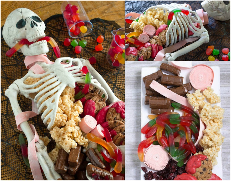 super last minute ideen halloween deko tisch lecker fruchtgummis