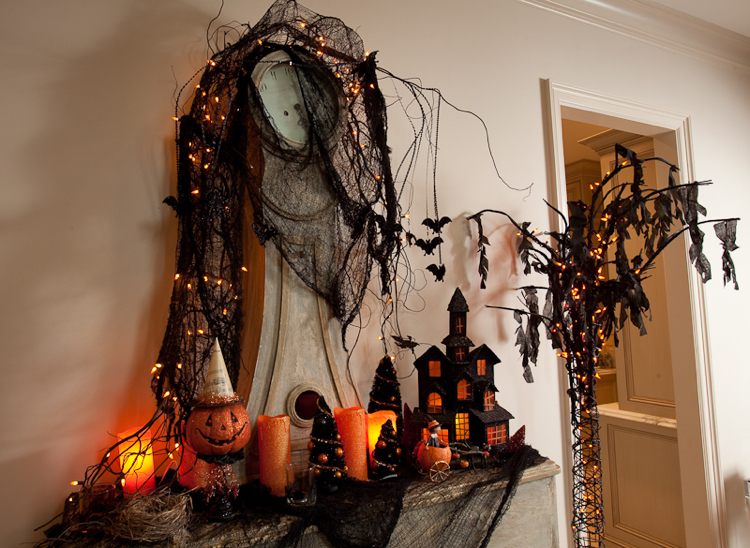 Super Last-Minute ideen halloween kaminsims dekorieren haus
