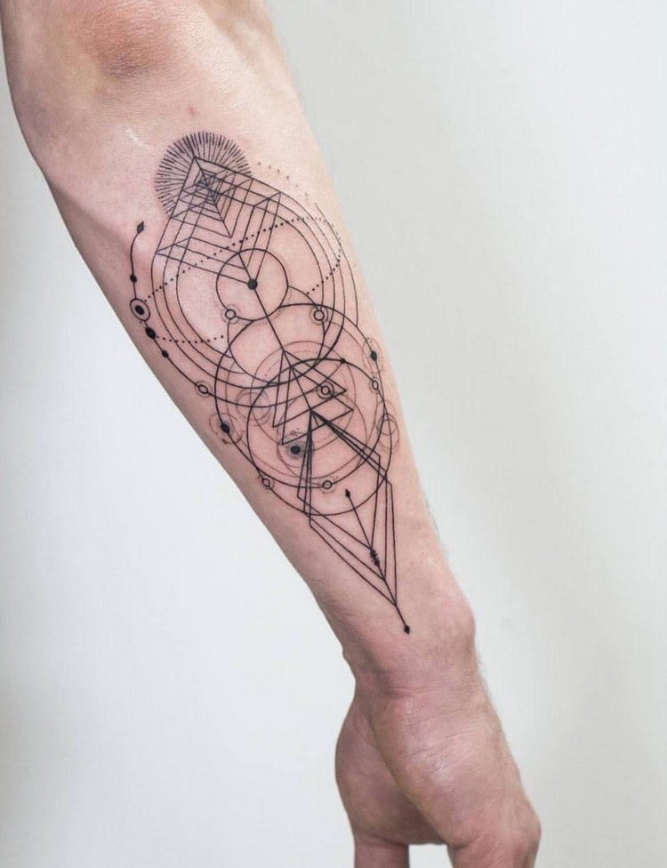 tattoo männer minimalistisch geometrisch linien
