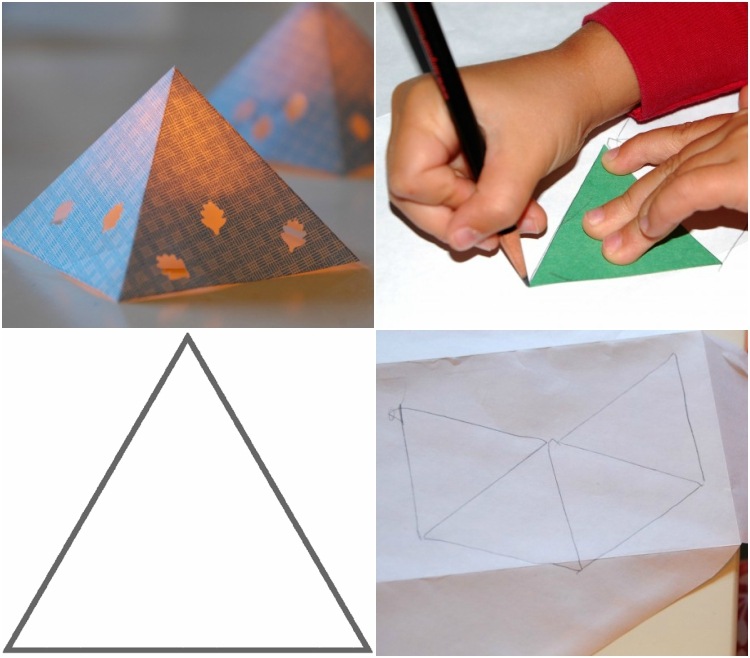 teelicht basteln kindern papier pyramide anleitung