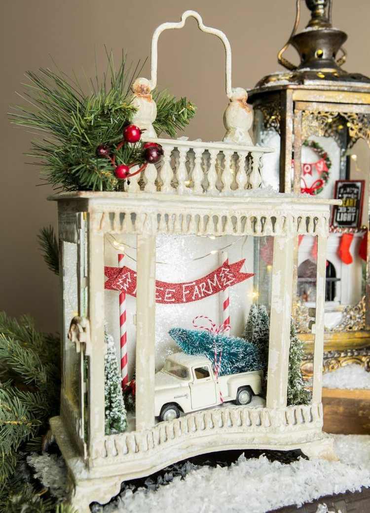 weihnachtlich laterne dekorieren figuren spielzeug auto weihnachtsbaum