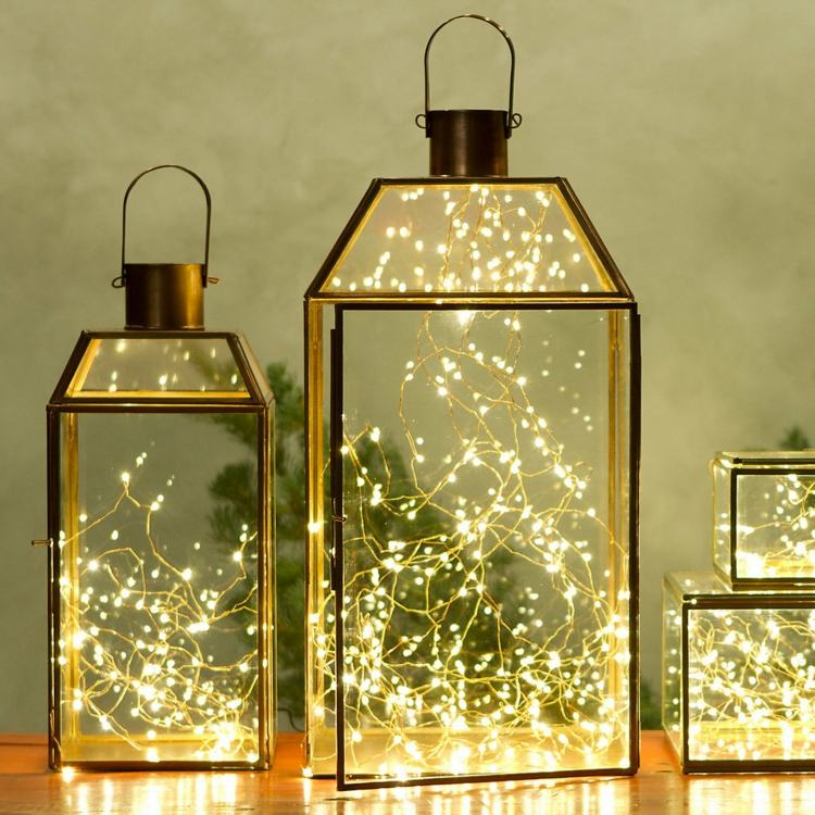 weihnachtlich laterne dekorieren lichterketten deko einfach beleuchtung