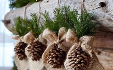 weihnachtsdekoration aus natürlichen materialien – girlande aus tannenzapfen