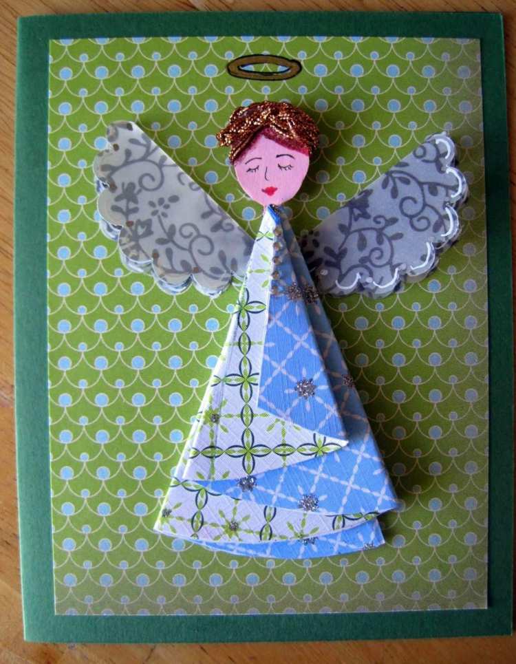 3d engel papier falten engelsflügel weihnachtskarte selber basteln