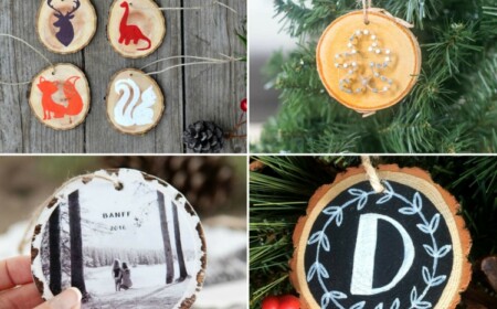 Baumscheiben weihnachtlich dekorieren ideen basteln weihnachtsdeko diy