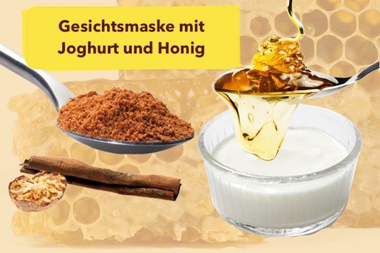 Gesichtsmaske mit Joghurt Honig Zimt selber machen