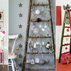 Leiter weihnachtlich dekorieren ideen tipps weihnachtsdeko rustikal