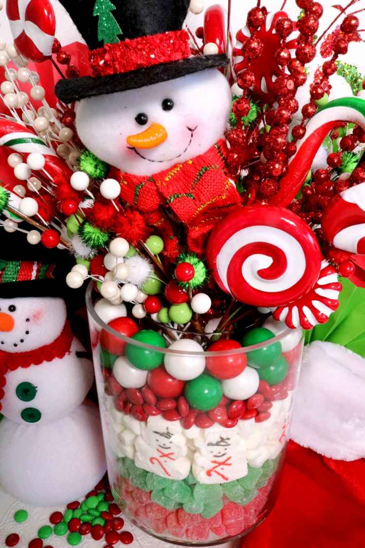 Süßigkeiten weihnachten Geschenke strauß kaugummi fruchtgummi künstliche zweige tischdeko