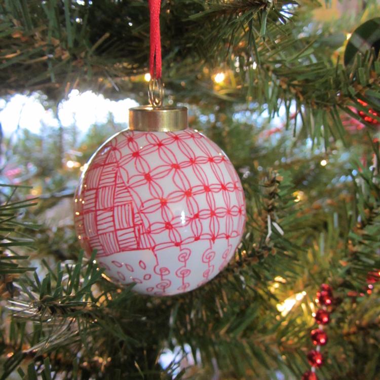 Zentangle Vorlagen Weihnachten Christbaumschmuck selber machen Geschenk