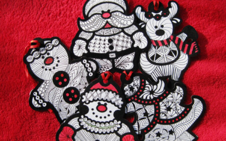 Zentangle Weihnachtsmotive DIY Weihnachtsdeko