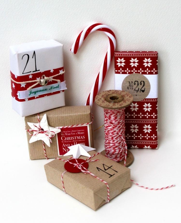 adventskalender selber basteln geschenke verpacken weihnachtlich