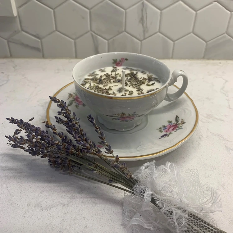 aromatische teetassen kerze zu weihnachten schenken