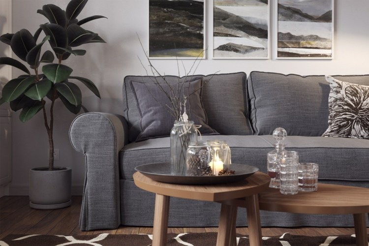 bodenbelag braun sofa grau farbkombination wohnzimmer