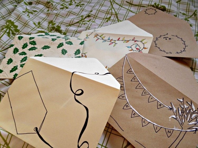 15 Ideen Wie Sie Einen Einfachen Briefumschlag Weihnachtlich Gestalten