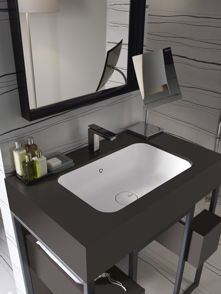design handwaschbecken badezimmer modern rechteckig schwarz funktional klein