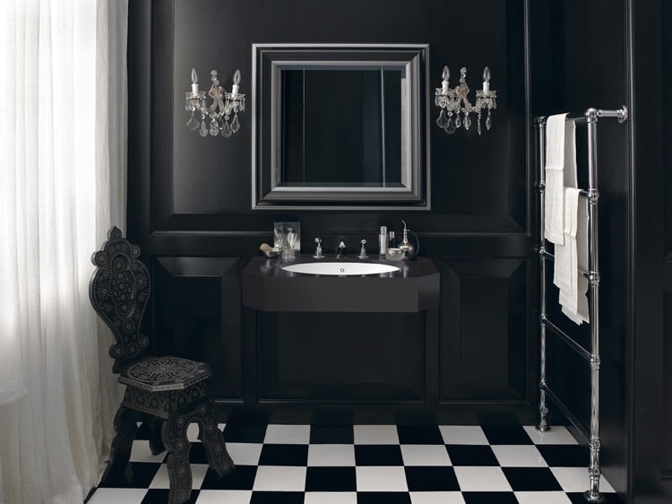 design handwaschbecken badezimmer retro barock edel luxus schwarz weiss