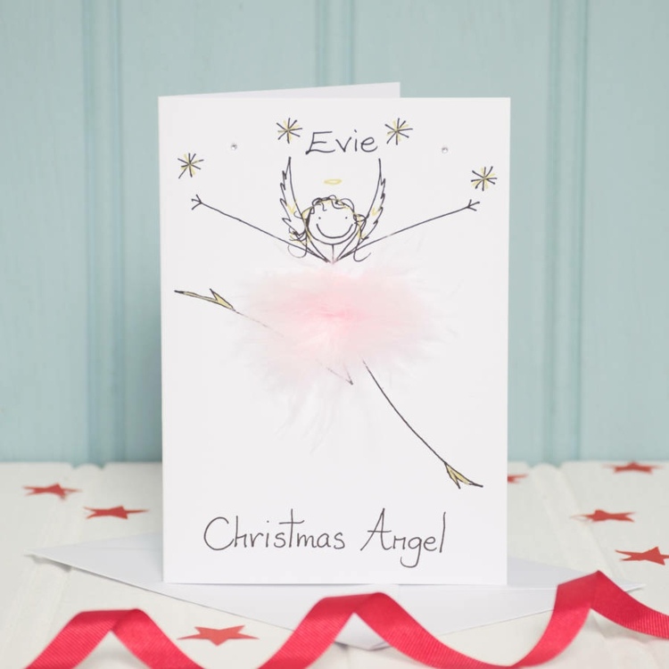 filigrane zeichnung engel sterne seidenpapier weihnachtskarte