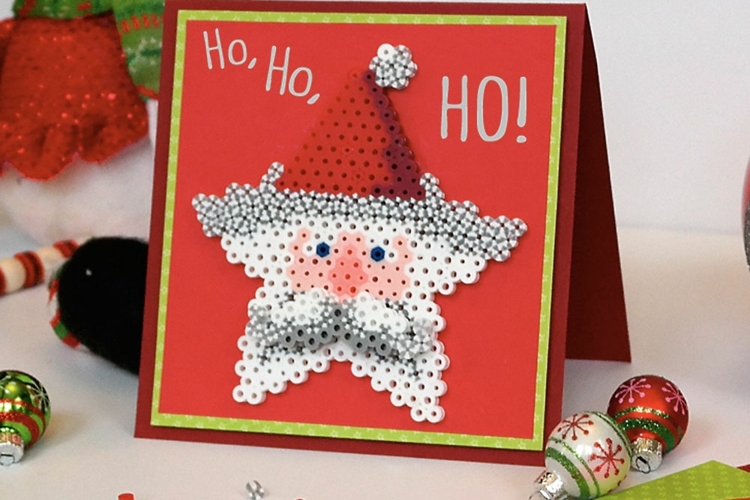 grußkarte weihnachten weihnachtsmann stern schriftzug gestalten
