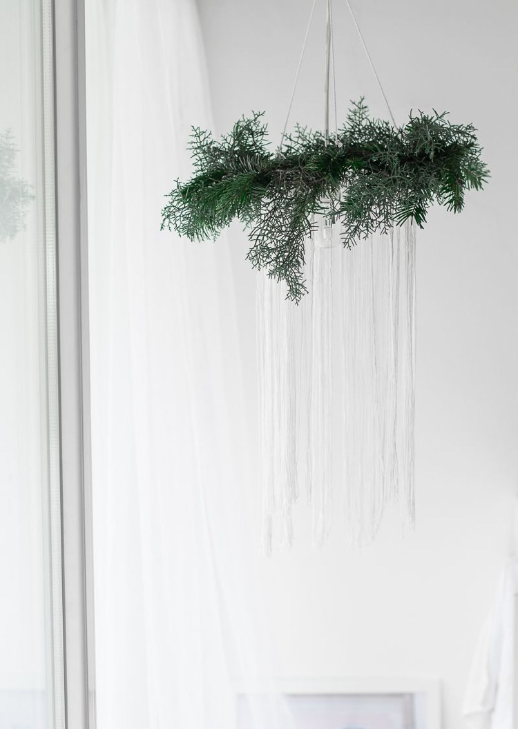 kronleuchter deko weihnachten minimalistisch selber machen idee
