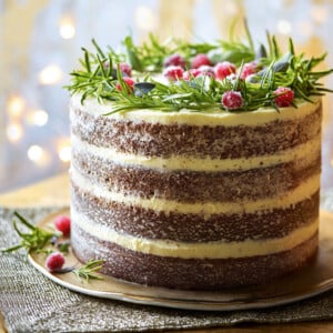 kuchen weihnachten dekorieren Ohne Überzug Naked Cake