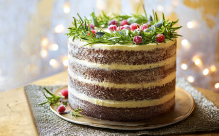 kuchen weihnachten dekorieren Ohne Überzug Naked Cake