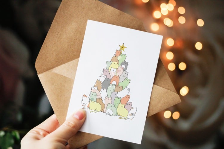 Lustige Weihnachtskarten ideen basteln ausdrucken sprüche