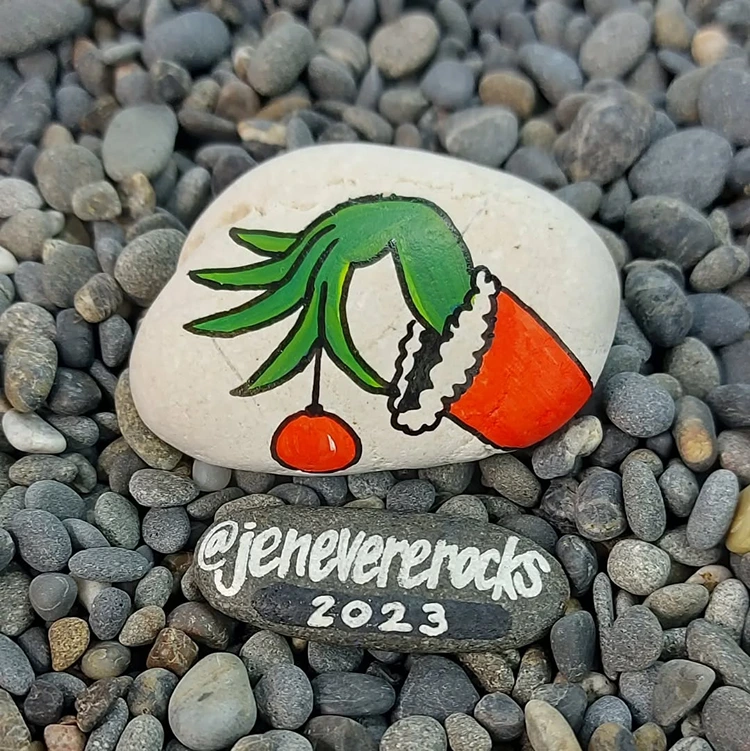 lustiger grinch stein weihnachtsdeko mal anders