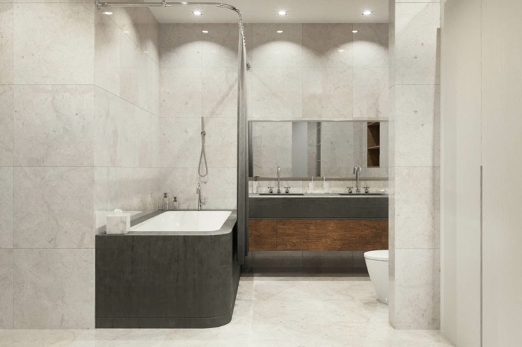 marmor grau weiß braun badezimmer innendesign