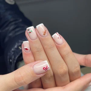 minimalistische french nails für weihnachten