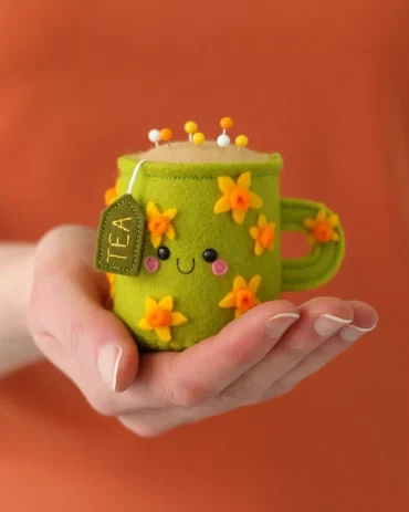 niedliche tee nadelkissen tasse aus filz zu weihnachten schenken