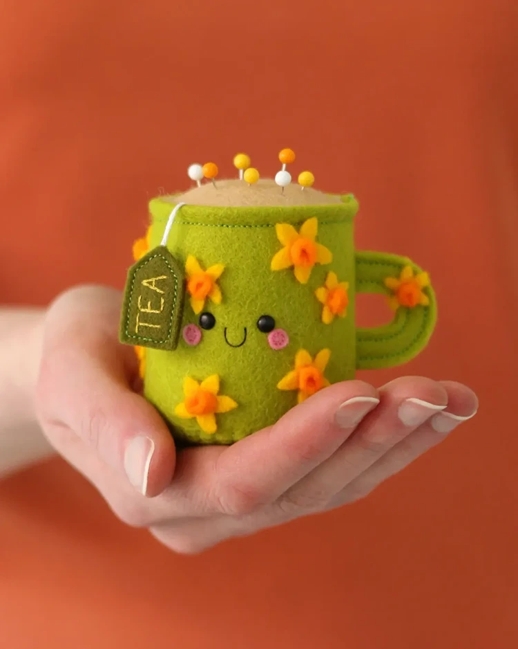 niedliche tee nadelkissen tasse aus filz zu weihnachten schenken