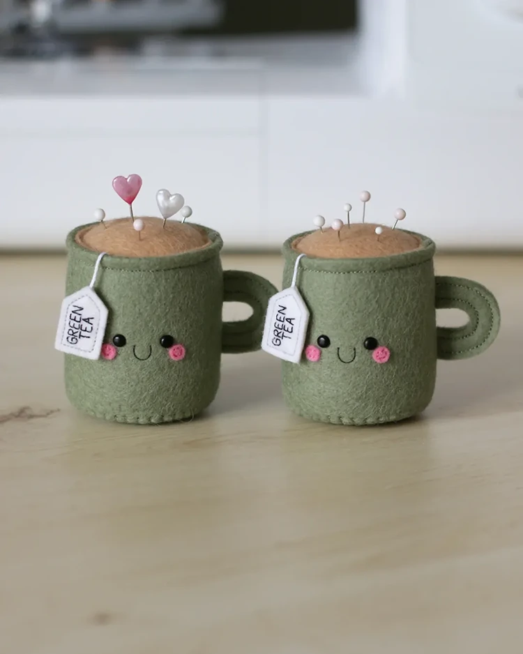 niedliche tee nadelkissen tasse aus filz