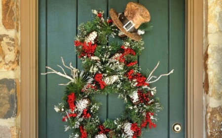 schneemann kranz weihnachtsdeko tür selber machen