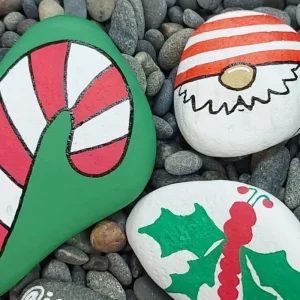 steine weihnachtlich bemalen festliche motive