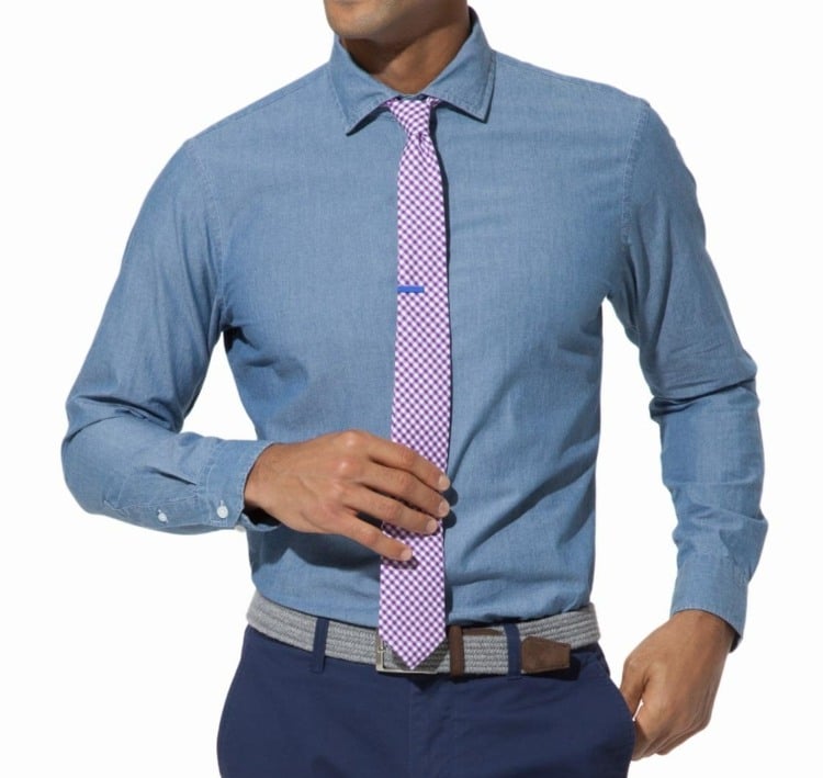 welche Krawatte zu welchem Hemd einfarbig muster jeans hellblau rosa kariert herren