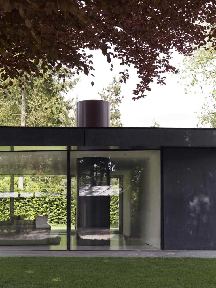 wohnen eine ebene haus glas wand transparent moderne architektur