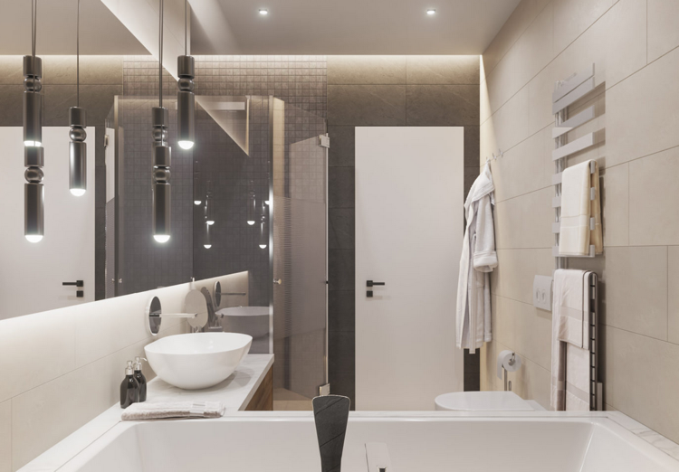 Badezimmer Badewanne Eck-Duschkabine Anthrazit Weiß