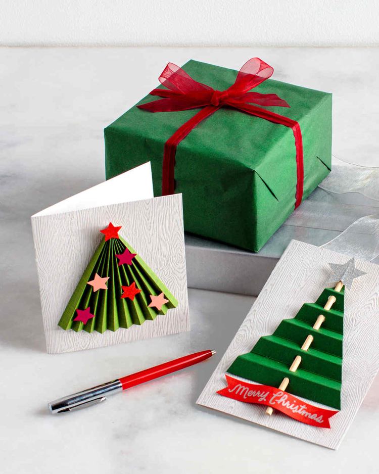 Weihnachtskarte mit 3D Tannenbaum Ideen