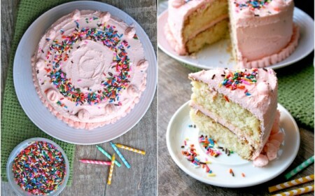 bunte geburtstagstorten vanille buttercreme rosafarben