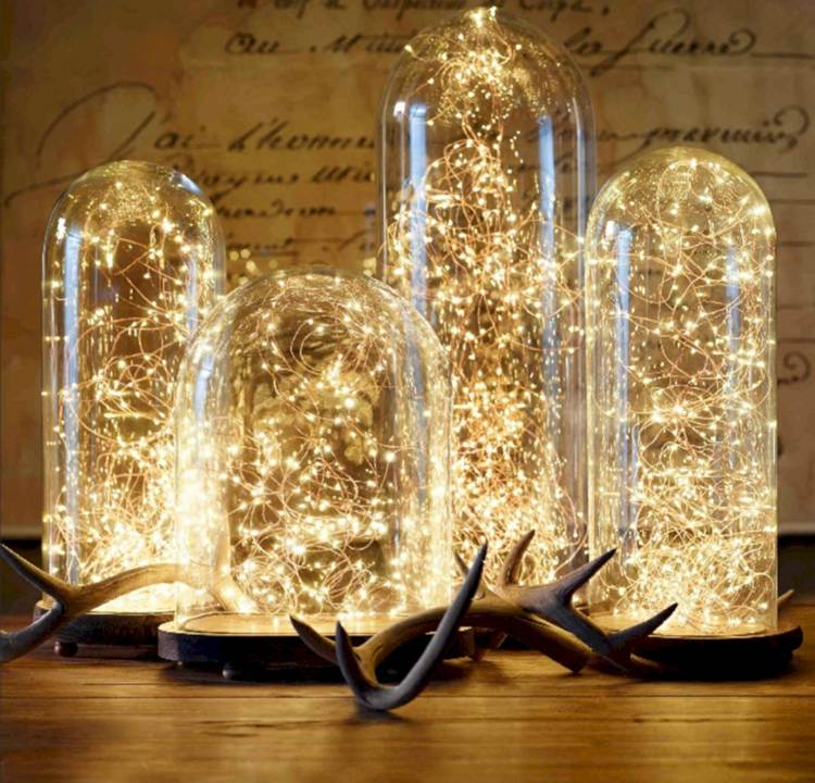 led lichterkette glasglocken dekorieren weihnachtlich