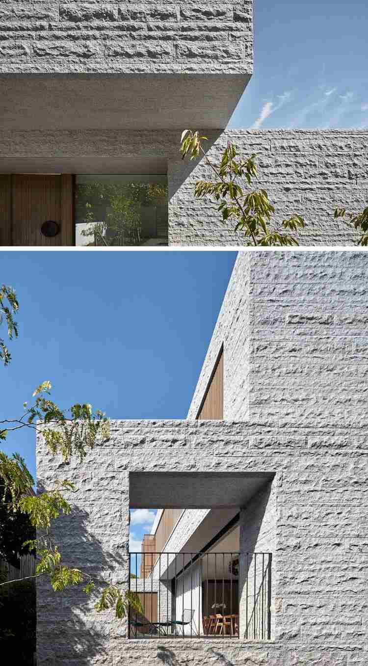 minimalistisches haus granitplatten fassade terrasse