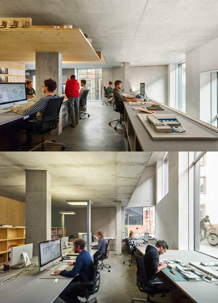 nachhaltiges bauen wenig fläche büro office arbeitsplatz