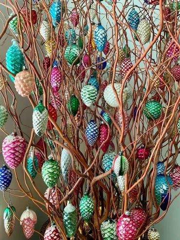 vintage tannenzapfen weihnachtsschmuck aus glas