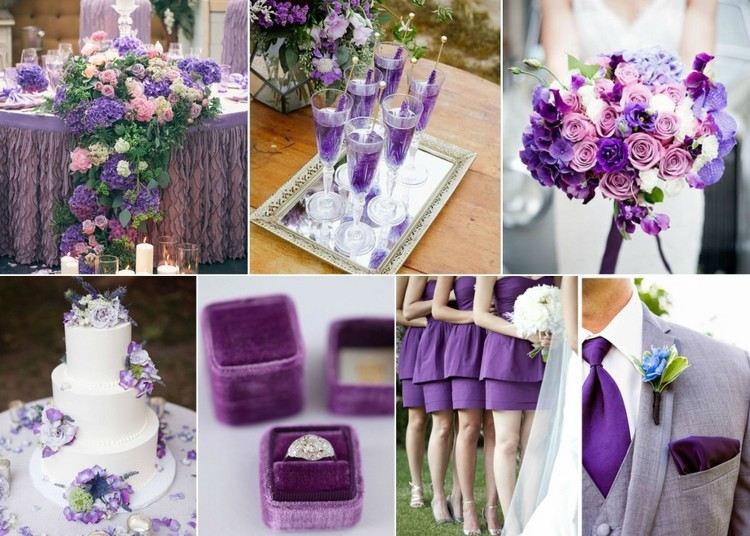 violett farbe hochzeit ideen deko kleidung essen getränke blumen