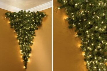 weihnachtsbaum kopfüber wand ecke befestigen