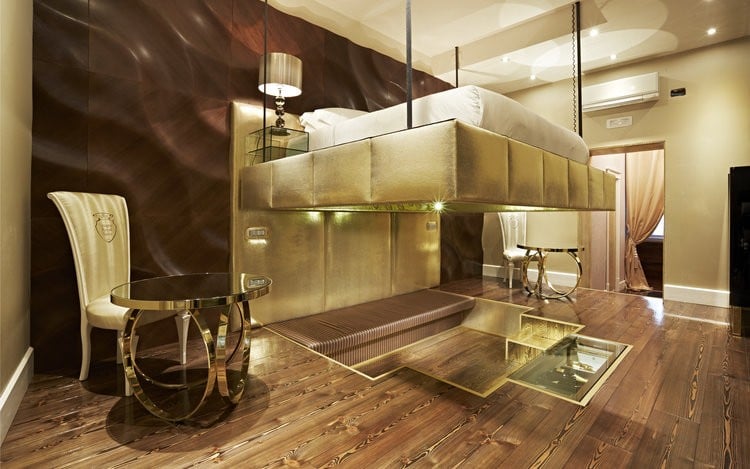 3d wandpaneele wandverkleidung luxus gold glamour hotelzimmer