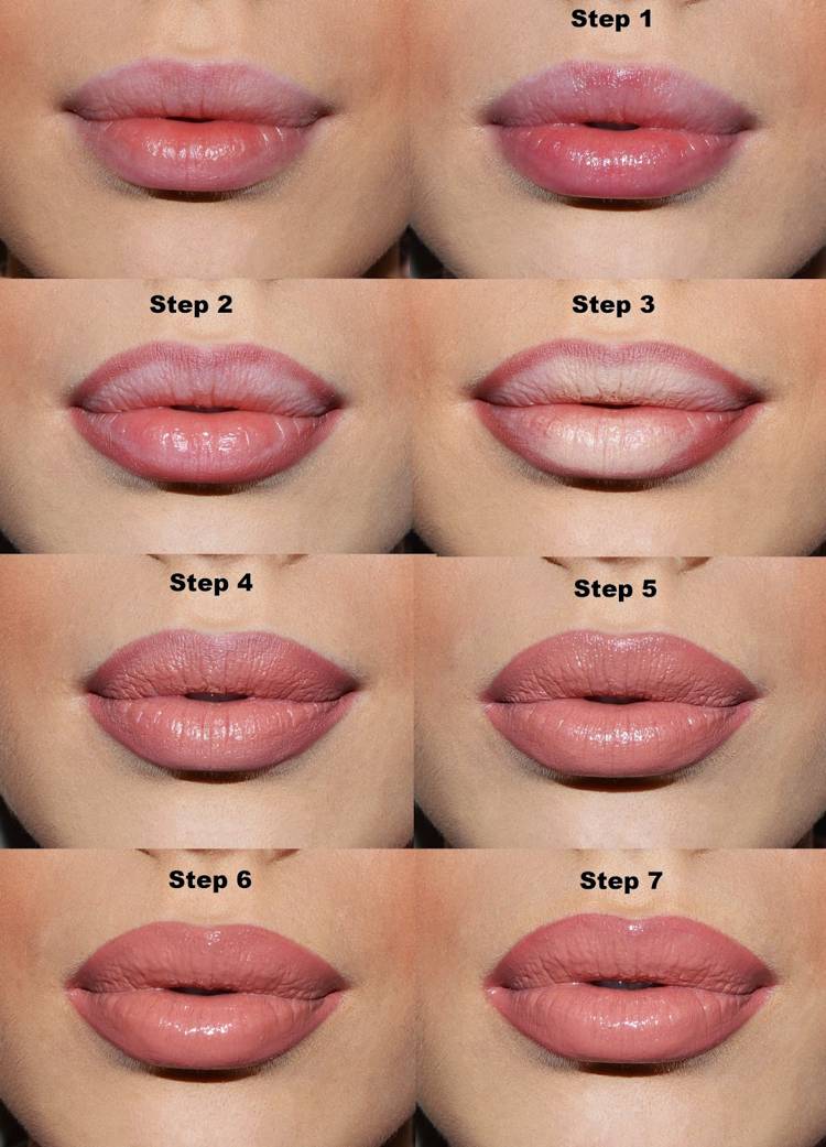 Anleitung Lippen voller schminken Pfirsich