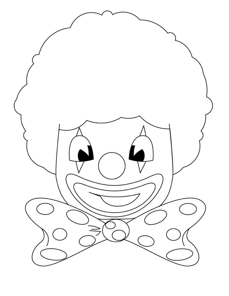 Clown Gesicht Ausmalbild Kleinkinder